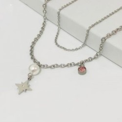Collar 2 lienzos acero inoxidable estrella