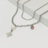 Collar 2 lienzos acero inoxidable estrella