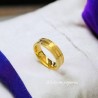 Anillo T9 matrimonio acero inoxidable dorado escarchado