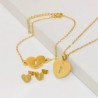 Conjunto acero inoxidable pulsera y aretes corazón llave