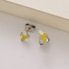 Pendientes niñas acero inoxidable plata bananas