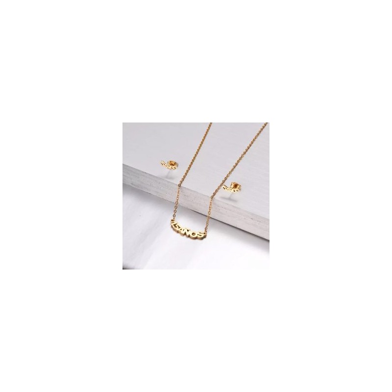 Conjunto dorado acero inoxidable barra15 años