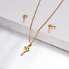 Conjunto dorado acero inoxidable llave 15 años