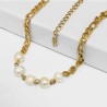 Collar dorado acero inoxidable con perlas