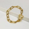 Pulsera dorada acero inoxidable cabeza de tigre
