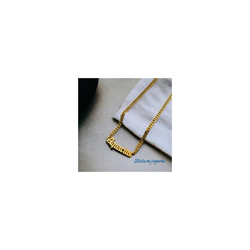 Collar acero inoxidable signo zodiacal Acuario