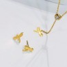 Conjunto mujer acero inoxidable dorado moda libélulas
