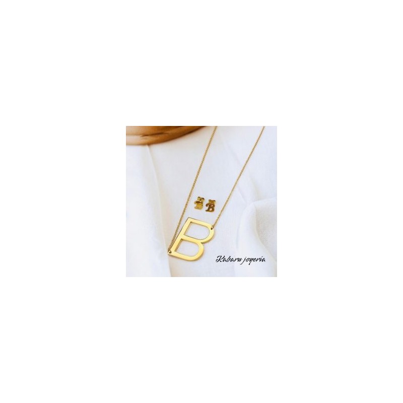 Conjunto acero inoxidable letra grande B