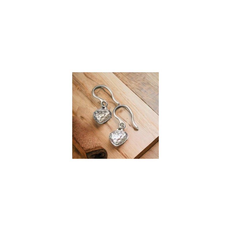 Aretes color plata corazon acero inoxidable 316L