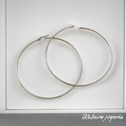 Arracadas circular color plata 95 mm Acero inoxidable 316L