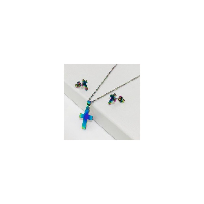 Conjunto metálico Acero inoxidable diseño cruz