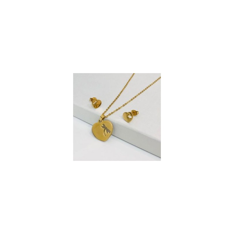 Conjunto económico acero inoxidable libélula calada