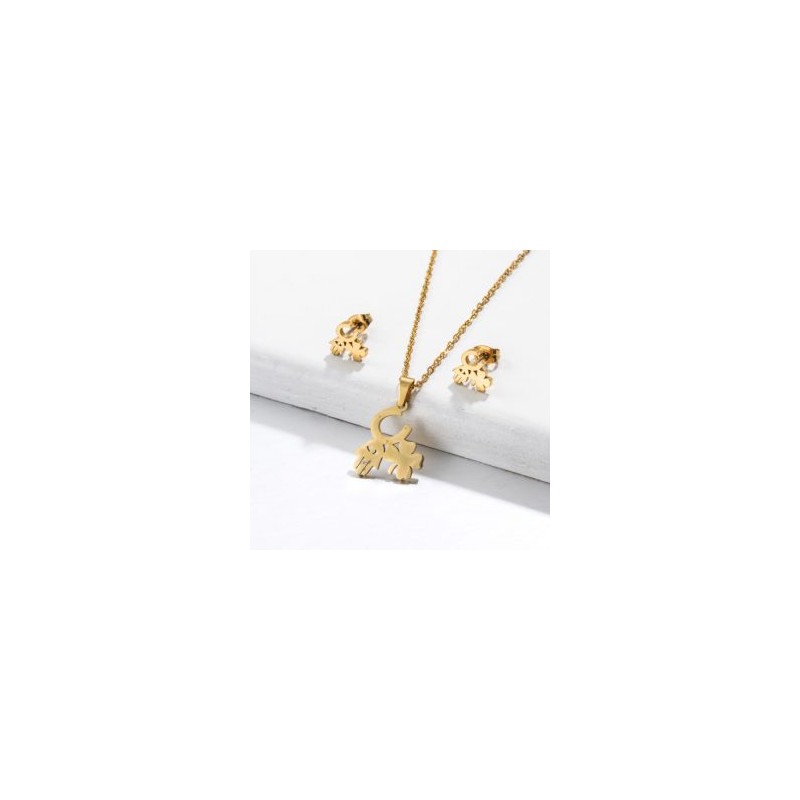 Conjunto económico acero inoxidable mano y trébol