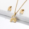 Conjunto económico acero inoxidable mano y trébol