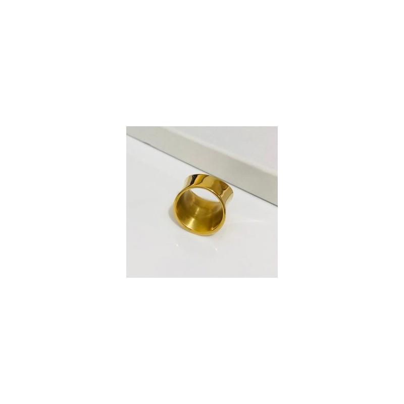 Anillo dorado acero inoxidable ancho T6