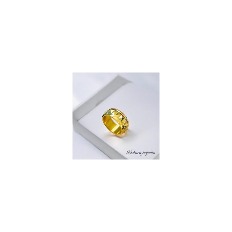 Anillo dorado acero inoxidable moda picos T7