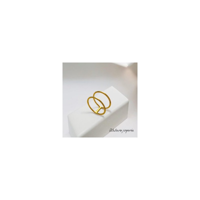 Anillo dorado acero inoxidable moda juvenil T6
