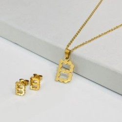 Conjunto economico acero inoxidable moda letra B