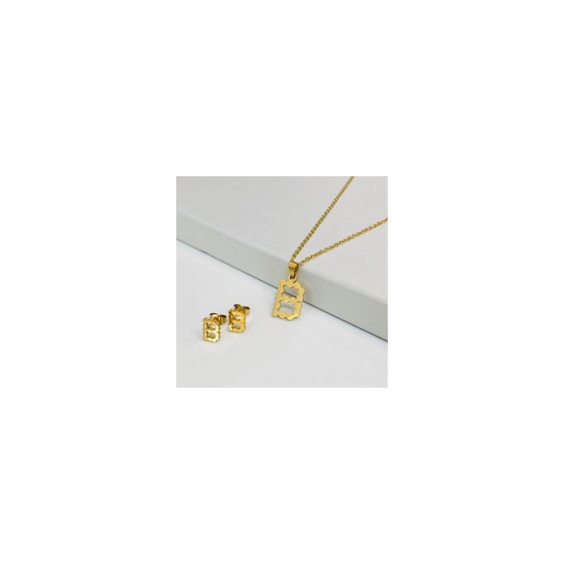 Conjunto economico acero inoxidable moda letra B