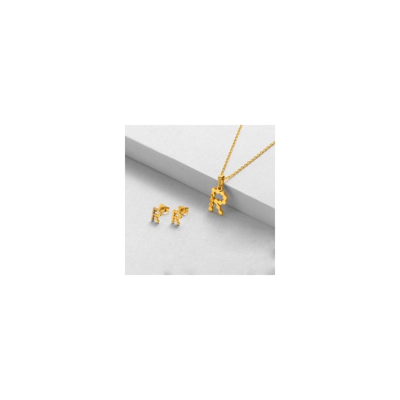 Conjunto mujer acero inoxidable moda letra R