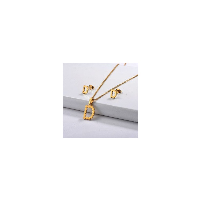 Conjunto mujer acero inoxidable moda letra D