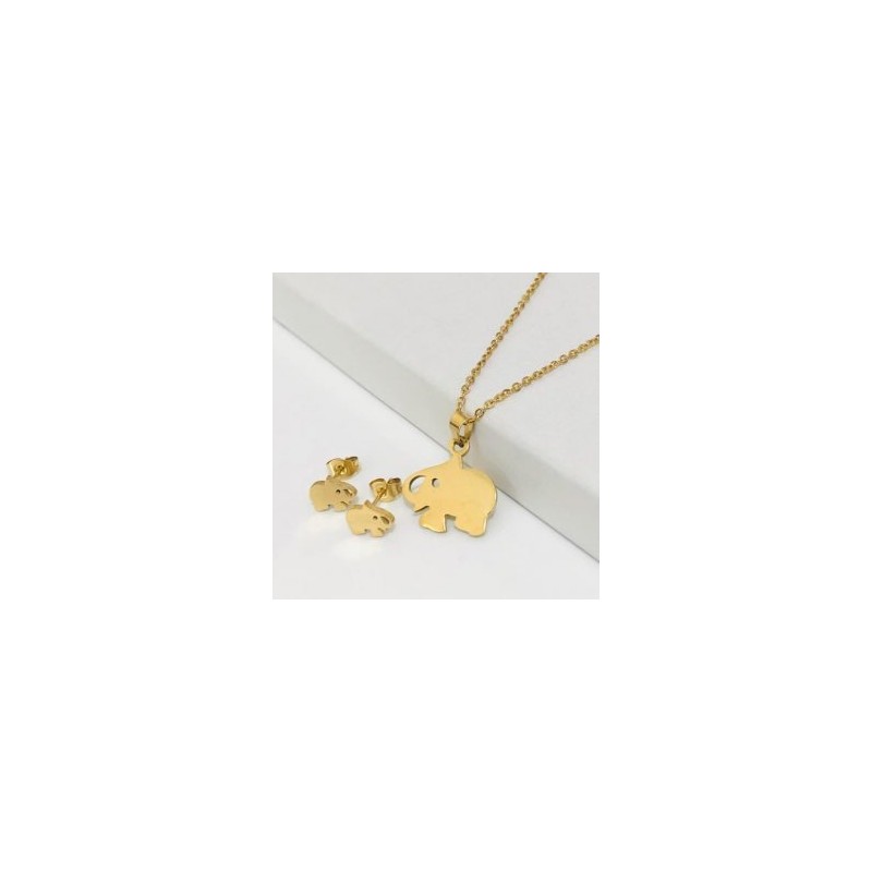 Conjunto economico acero inoxidable moda elefante