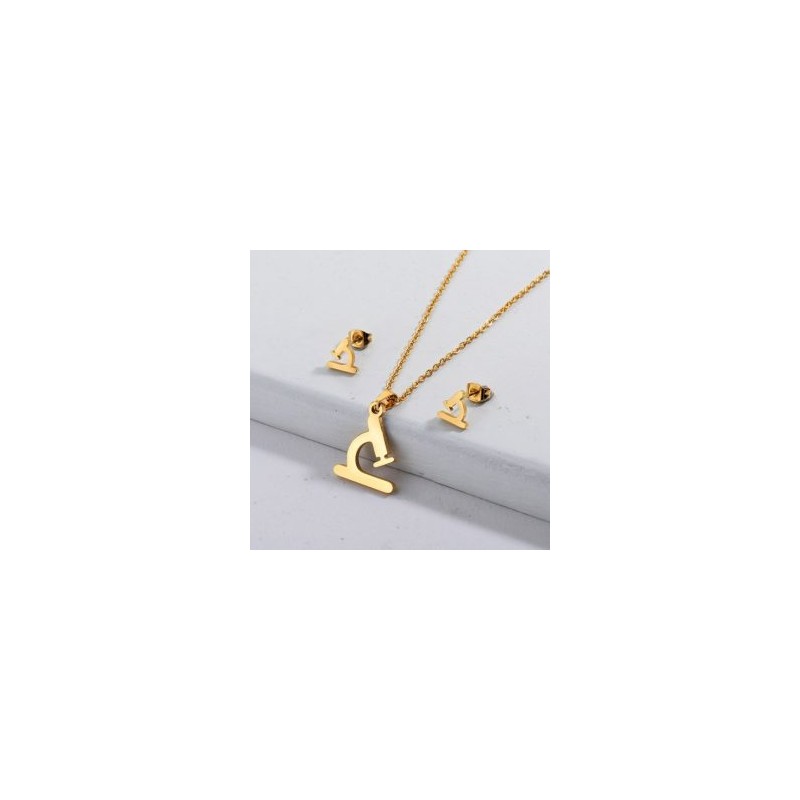 Conjunto economico acero inoxidable moda microscopio