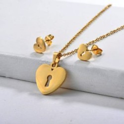 Conjunto económico acero inoxidable moda corazón llave