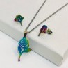 Conjunto metálico acero inoxidable diseño rosas